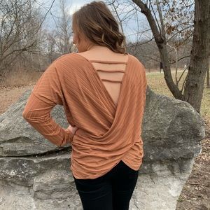 Burnt Orange Open Back Top